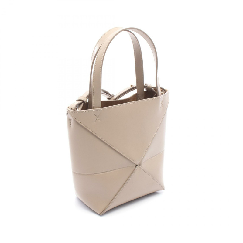 LOEWE Puzzlefold Mini 單肩斜背包 A657V25X01 皮革 米色 二手-1