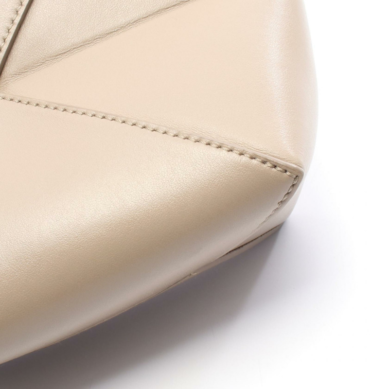 LOEWE Puzzlefold Mini 單肩斜背包 A657V25X01 皮革 米色 二手-4