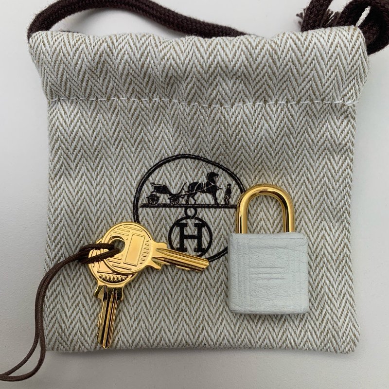 全新品 Hermes愛馬仕菜籃子18白色金扣 手提包-8