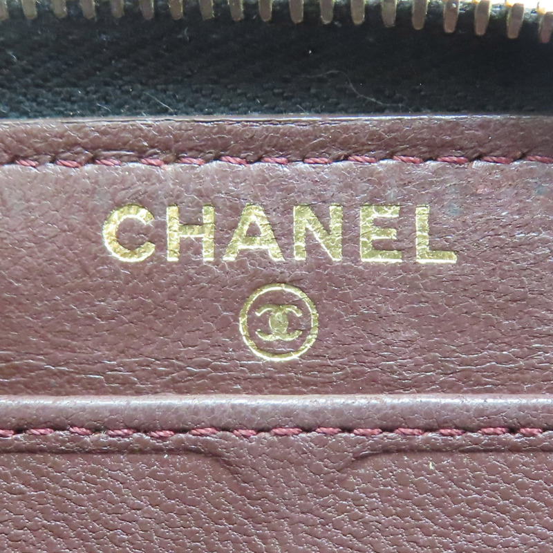 黑色 羊皮 拉鍊長夾 金扣【CHANEL 香奈兒】 AP0242-6