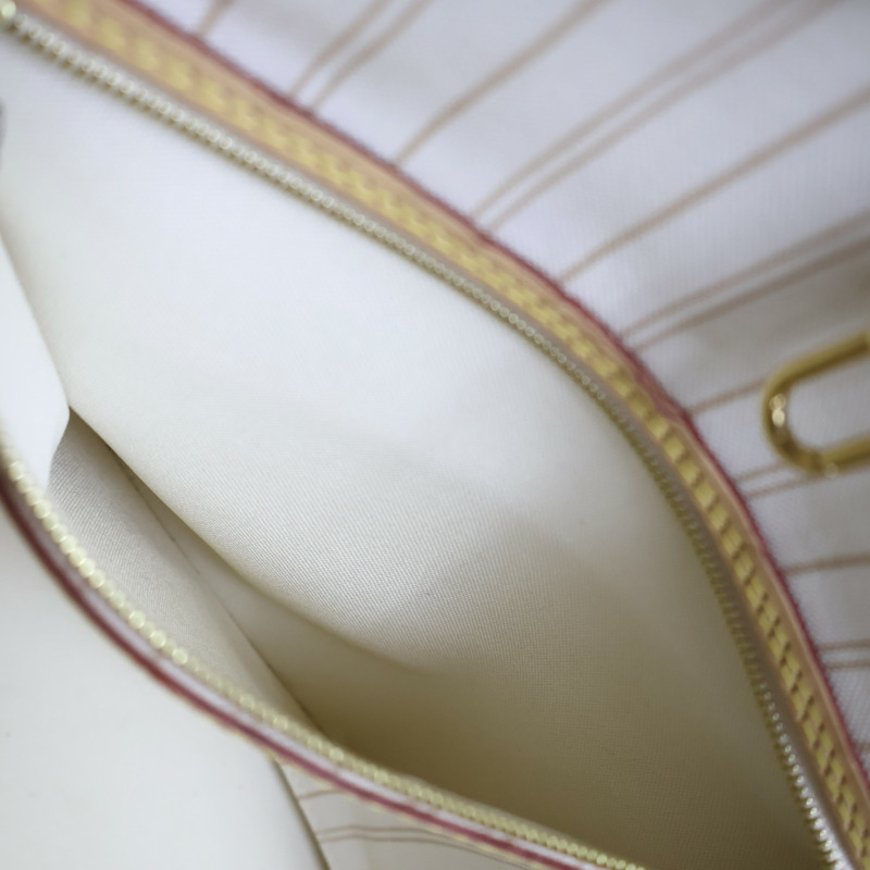 白色 棋盤格帆布 Neverfull MM 肩背包 N40604【LOUIS VUITTON LV 路易威登】 N40604-6