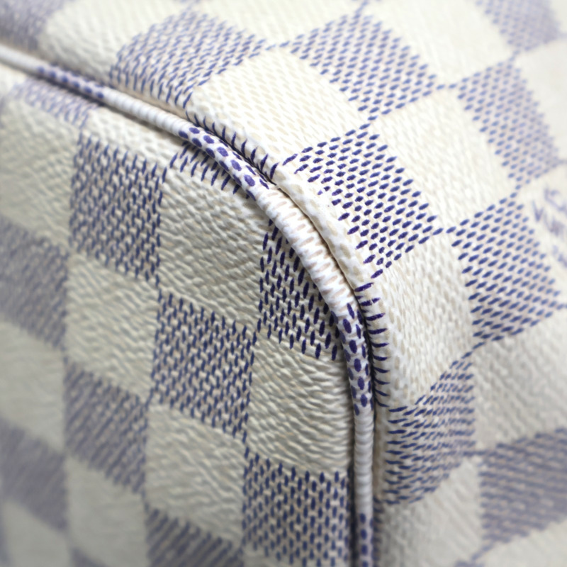 白色 棋盤格帆布 Neverfull MM 肩背包 N40604【LOUIS VUITTON LV 路易威登】 N40604-14