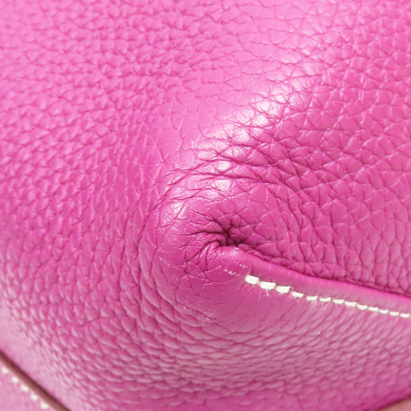 桃紫色 栗子色 Taurillon牛皮 Double Sens 36 雙面 托特包 口JO刻【HERMES 愛馬仕】-8