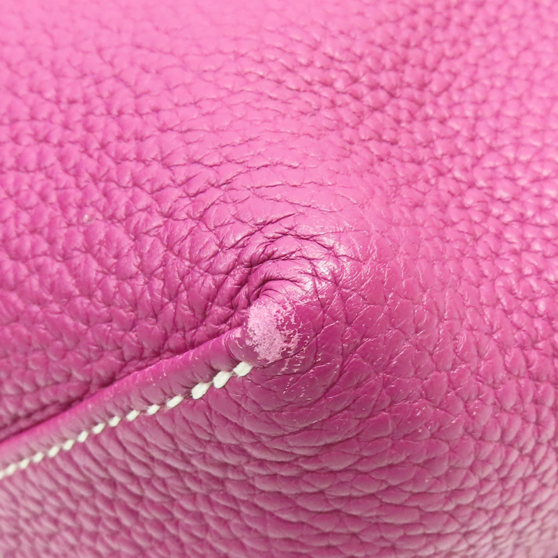 桃紫色 栗子色 Taurillon牛皮 Double Sens 36 雙面 托特包 口JO刻【HERMES 愛馬仕】-9