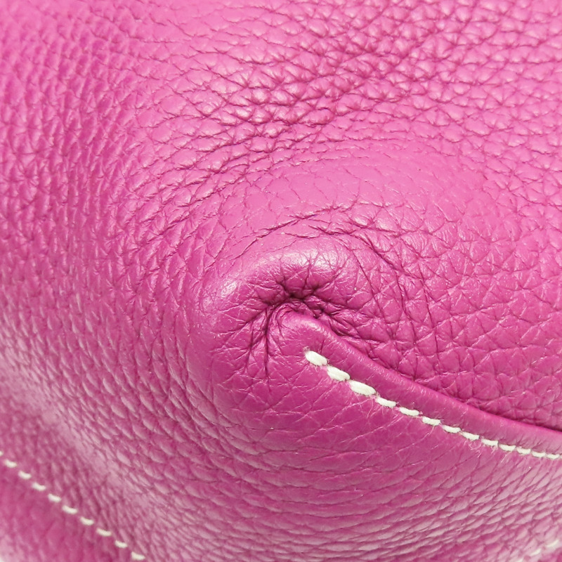 桃紫色 栗子色 Taurillon牛皮 Double Sens 36 雙面 托特包 口JO刻【HERMES 愛馬仕】-10