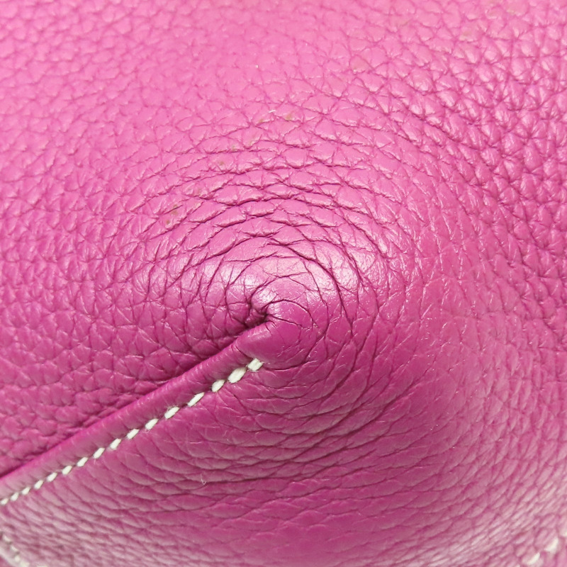 桃紫色 栗子色 Taurillon牛皮 Double Sens 36 雙面 托特包 口JO刻【HERMES 愛馬仕】-11