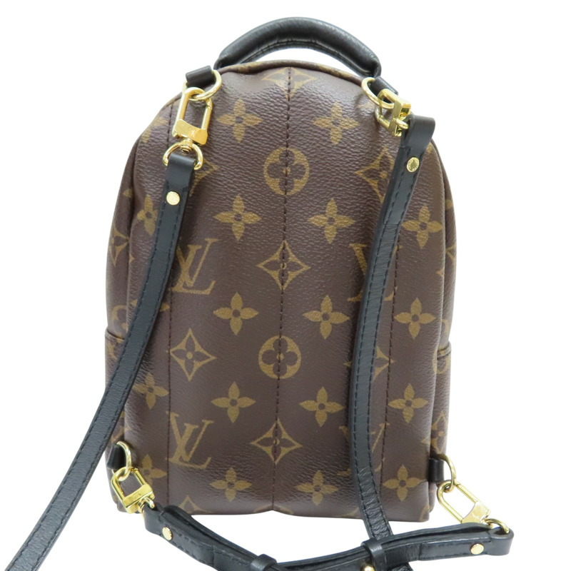 棕色 原花 PVC塗層帆布 Palm Springs Mini 後背包【LOUIS VUITTON LV 路易威登】 M44873-2