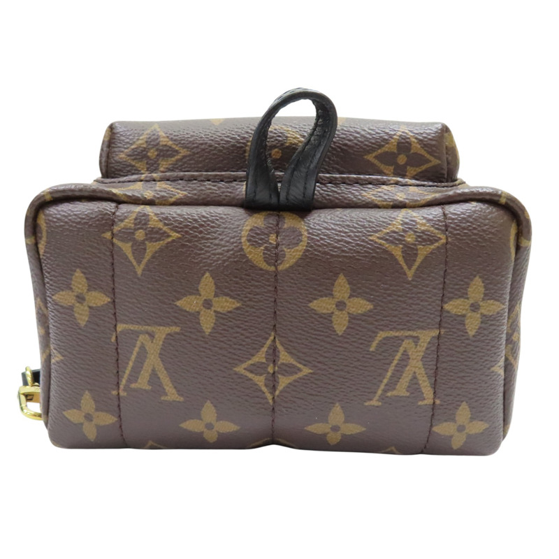 棕色 原花 PVC塗層帆布 Palm Springs Mini 後背包【LOUIS VUITTON LV 路易威登】 M44873-3