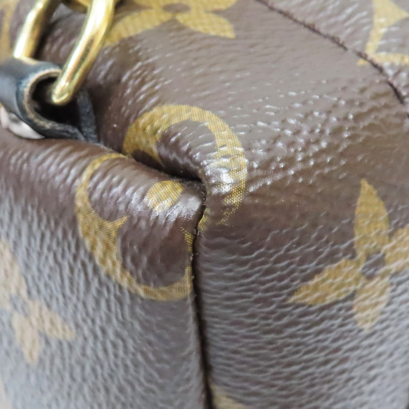 棕色 原花 PVC塗層帆布 Palm Springs Mini 後背包【LOUIS VUITTON LV 路易威登】 M44873-9