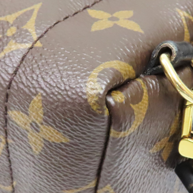 棕色 原花 PVC塗層帆布 Palm Springs Mini 後背包【LOUIS VUITTON LV 路易威登】 M44873-10