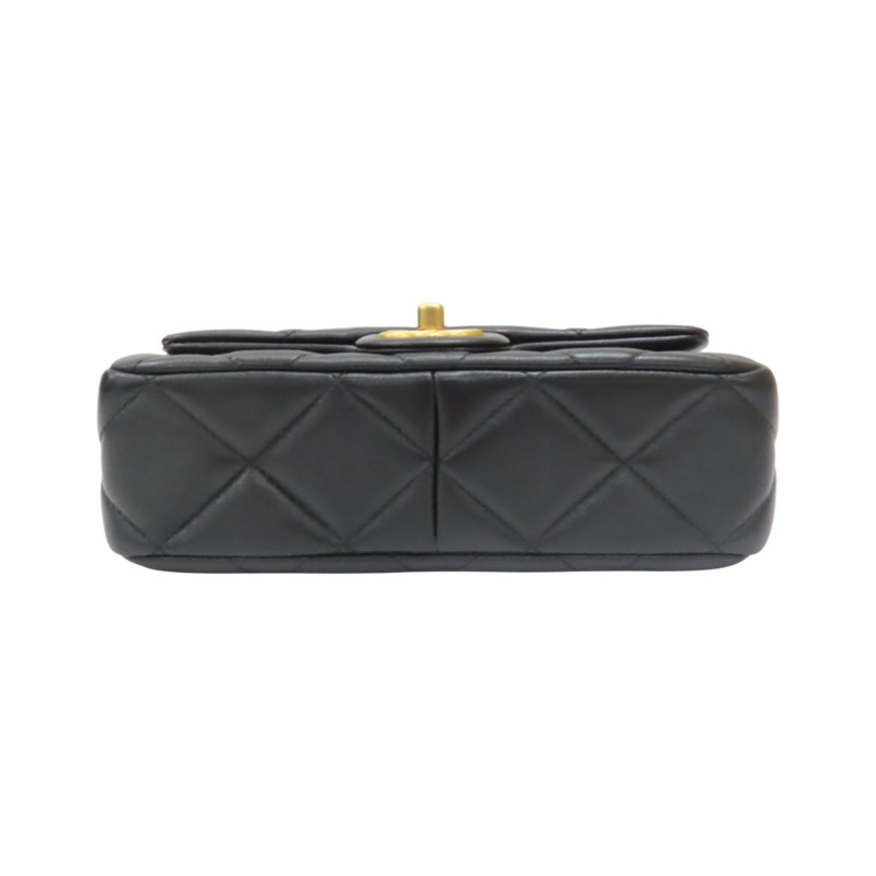 黑色 羊皮 白色圓珠 調節鍊帶 肩背包 金扣【CHANEL 香奈兒】 AS4861-3