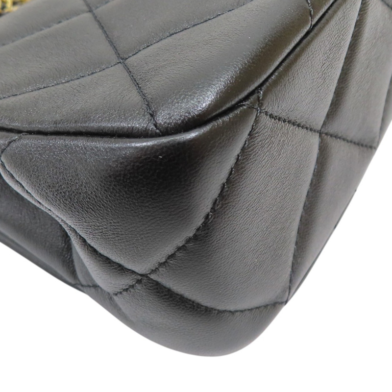 黑色 羊皮 白色圓珠 調節鍊帶 肩背包 金扣【CHANEL 香奈兒】 AS4861-11