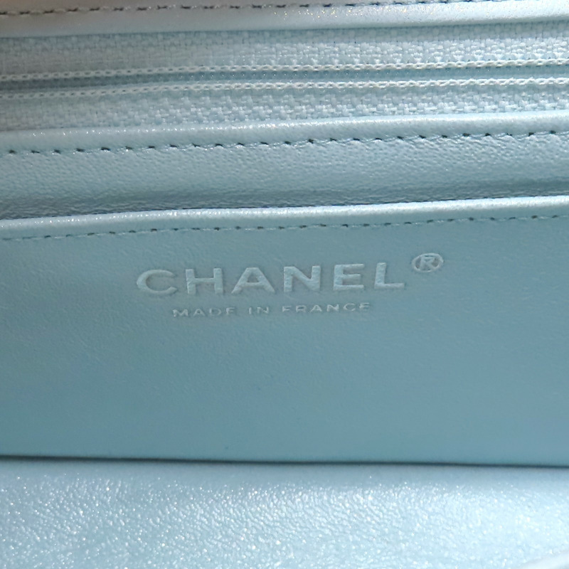 幻彩藍 羊皮 CoCo 20 鍊帶肩背包 銀扣【CHANEL 香奈兒】 A69900-6