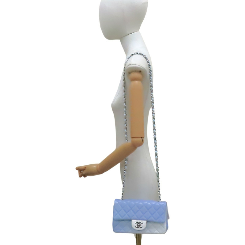 幻彩藍 羊皮 CoCo 20 鍊帶肩背包 銀扣【CHANEL 香奈兒】 A69900-8