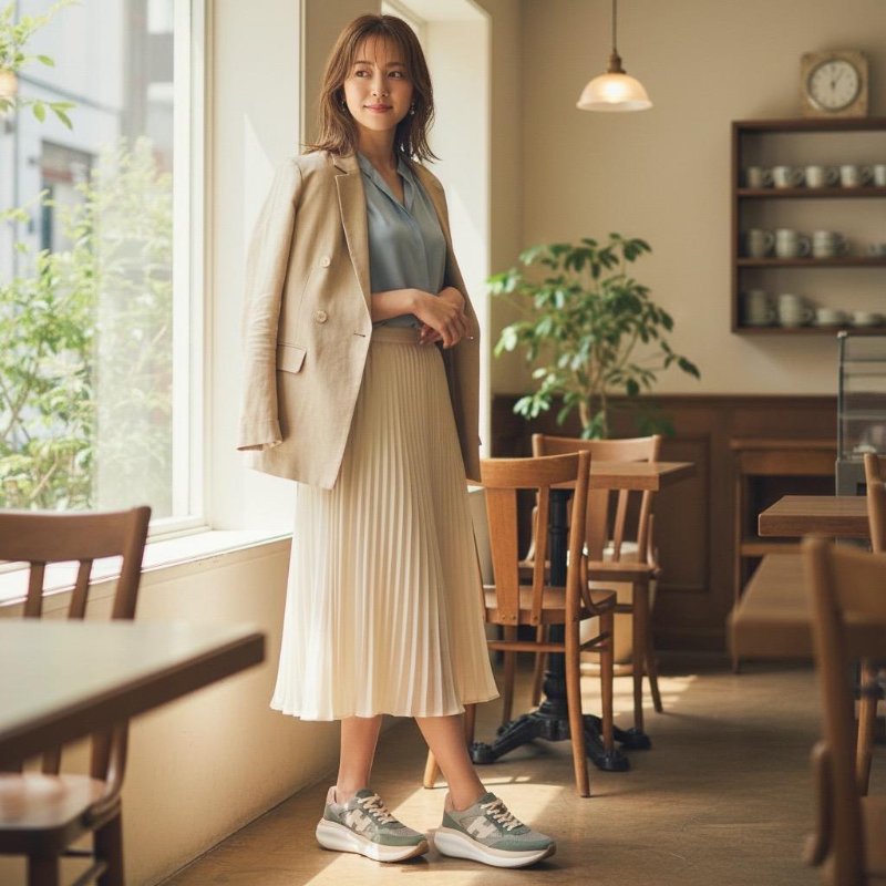 Hogan 女款 Maxi I Active厚底運動鞋 綠米色 /底高6.5公分 IT36/37/37.5/38/38.5/39-2