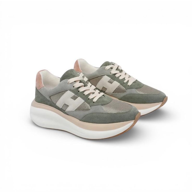 Hogan 女款 Maxi I Active厚底運動鞋 綠米色 /底高6.5公分 IT36/37/37.5/38/38.5/39-5