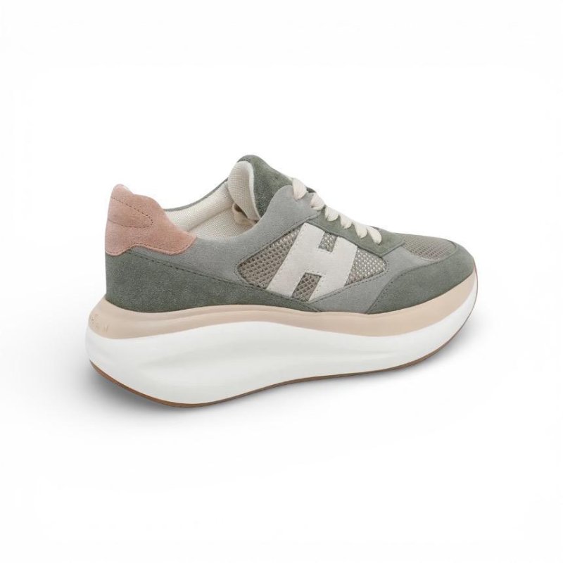 Hogan 女款 Maxi I Active厚底運動鞋 綠米色 /底高6.5公分 IT36/37/37.5/38/38.5/39-6