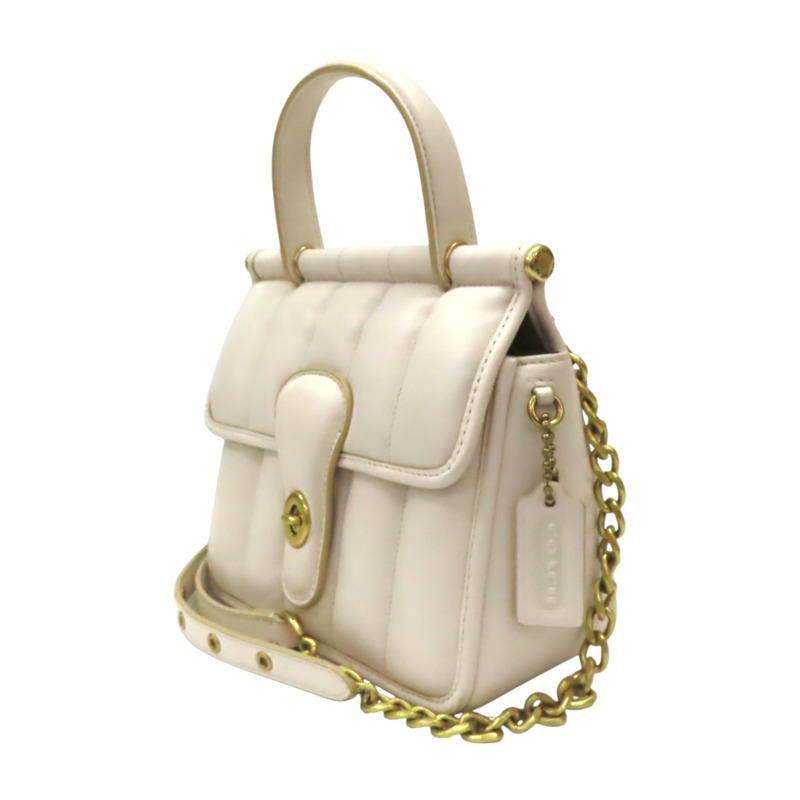 白色 牛皮 WILLIS 18 兩用包【COACH 寇馳】 C3844-2