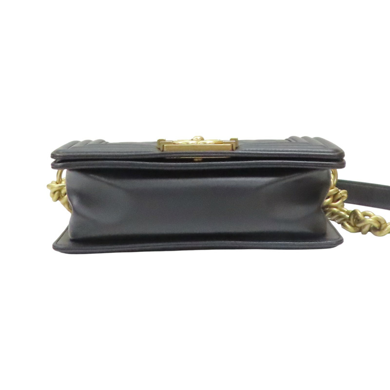 黑色 菱格紋 羊革 Boy 20 鏈帶 肩背包【CHANEL 香奈兒】 A67085-3
