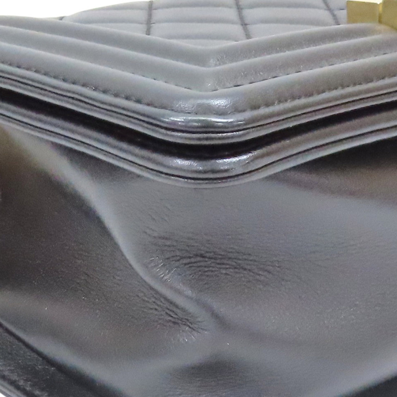 黑色 菱格紋 羊革 Boy 20 鏈帶 肩背包【CHANEL 香奈兒】 A67085-10