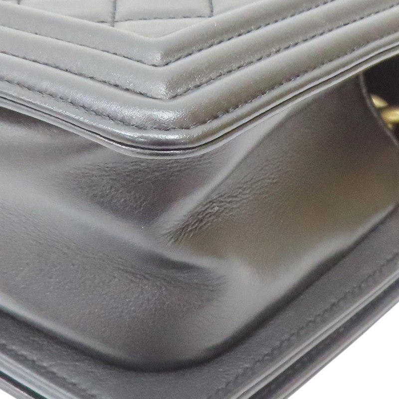 黑色 菱格紋 羊革 Boy 20 鏈帶 肩背包【CHANEL 香奈兒】 A67085-12