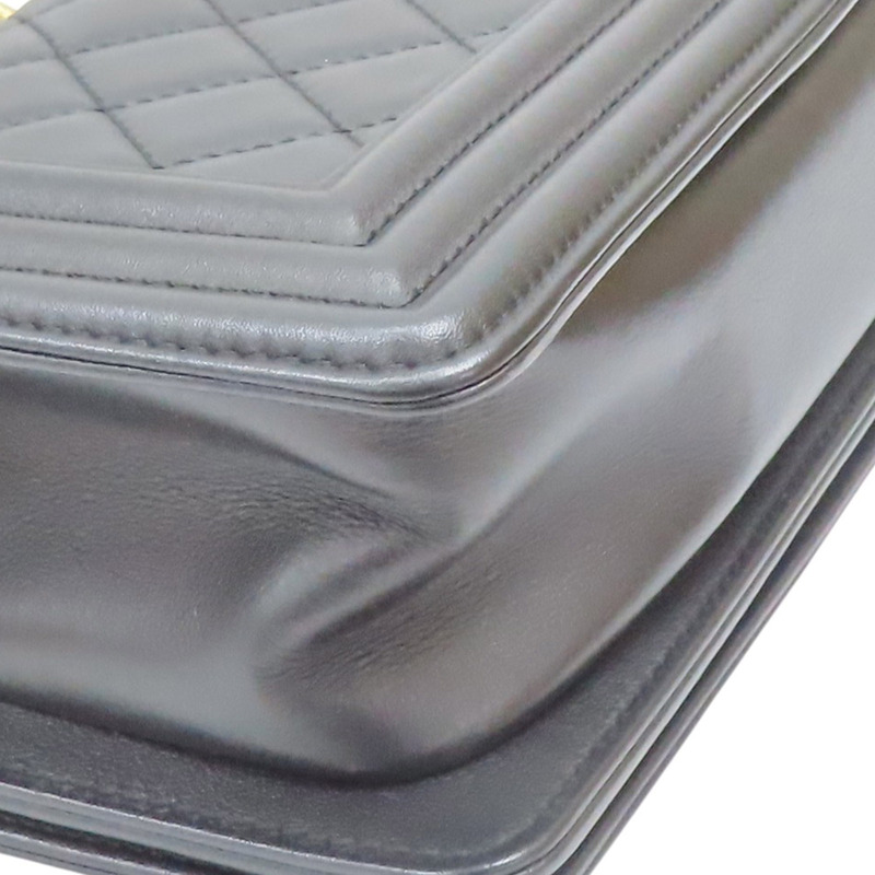 黑色 菱格紋 羊革 Boy 20 鏈帶 肩背包【CHANEL 香奈兒】 A67085-13