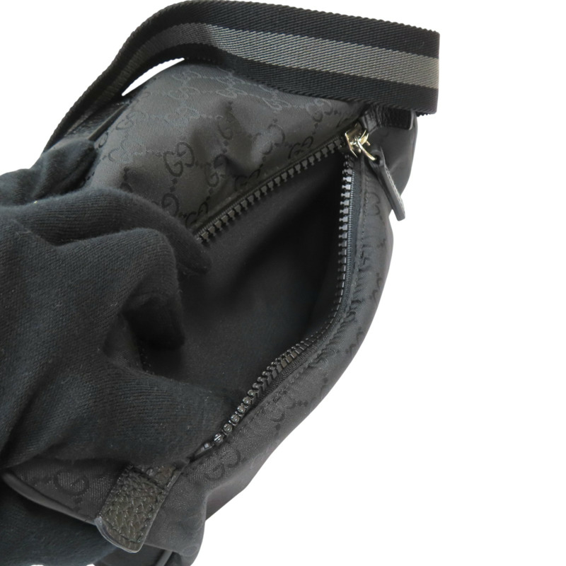 黑色 GG帆布 胸包 腰包【GUCCI 古馳】 449182-4