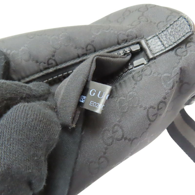 黑色 GG帆布 胸包 腰包【GUCCI 古馳】 449182-10