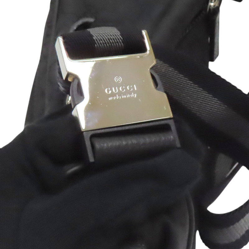 黑色 GG帆布 胸包 腰包【GUCCI 古馳】 449182-16