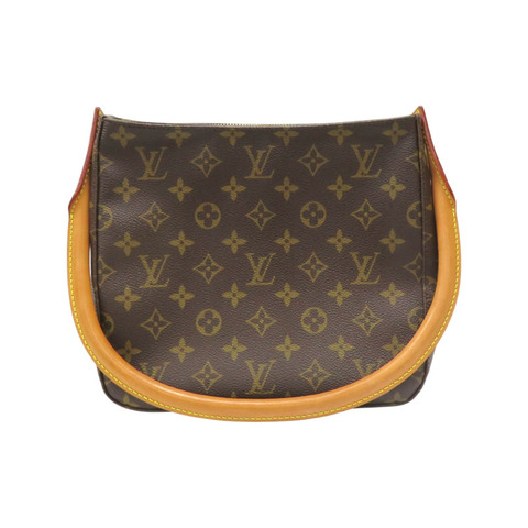 棕色 原花帆布 Looping MM 肩背包【LOUIS VUITTON LV 路易威登】 M51146