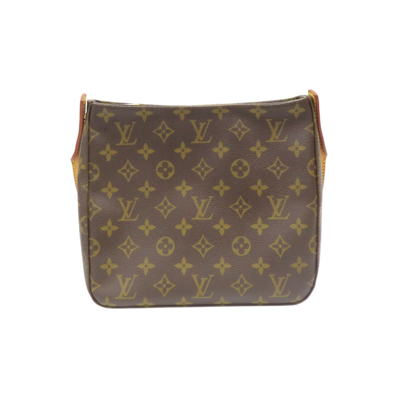 棕色 原花帆布 Looping MM 肩背包【LOUIS VUITTON LV 路易威登】 M51146-2