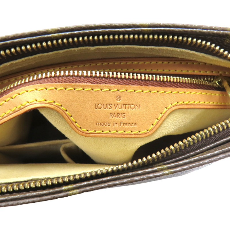 棕色 原花帆布 Looping MM 肩背包【LOUIS VUITTON LV 路易威登】 M51146-6