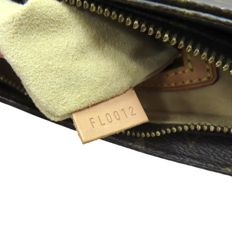 棕色 原花帆布 Looping MM 肩背包【LOUIS VUITTON LV 路易威登】 M51146-7