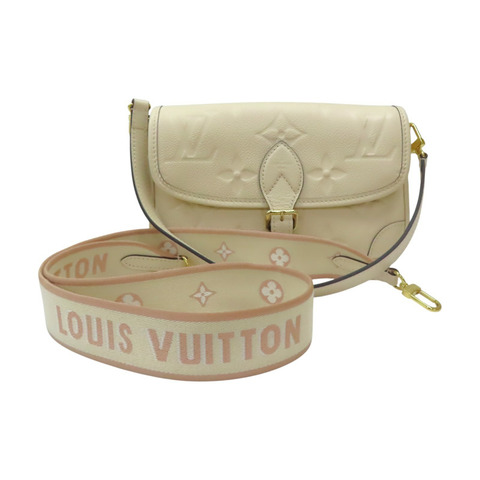 白色 原花壓紋牛皮 Diane 肩背包【LOUIS VUITTON LV 路易威登】 M46388