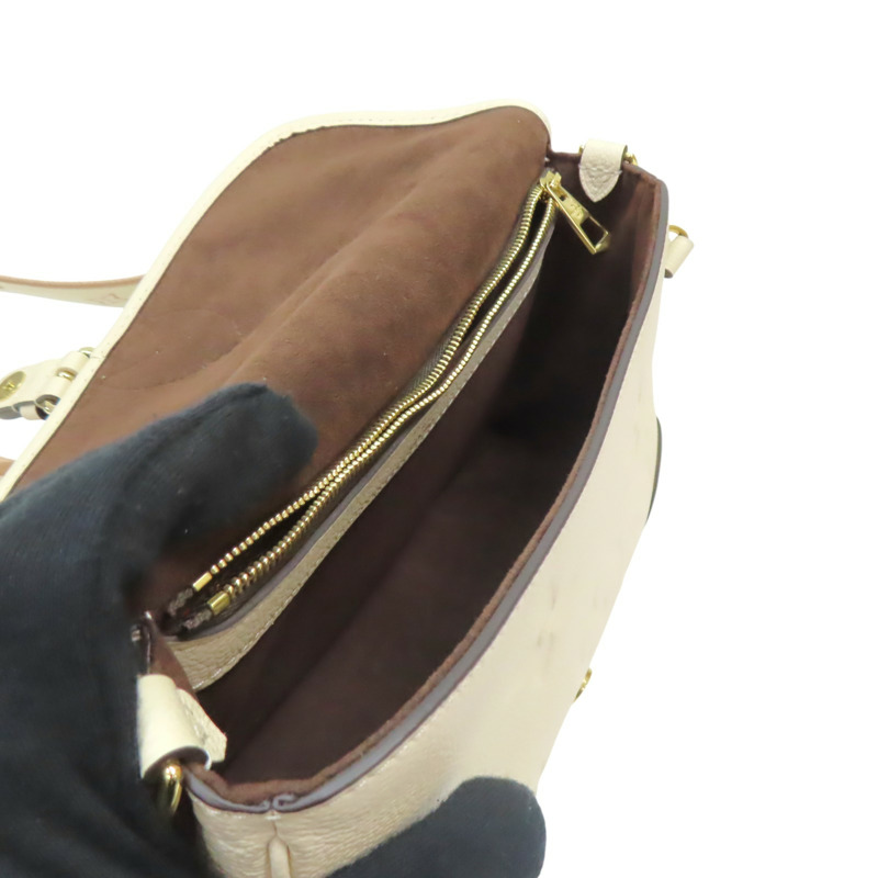 白色 原花壓紋牛皮 Diane 肩背包【LOUIS VUITTON LV 路易威登】 M46388-5