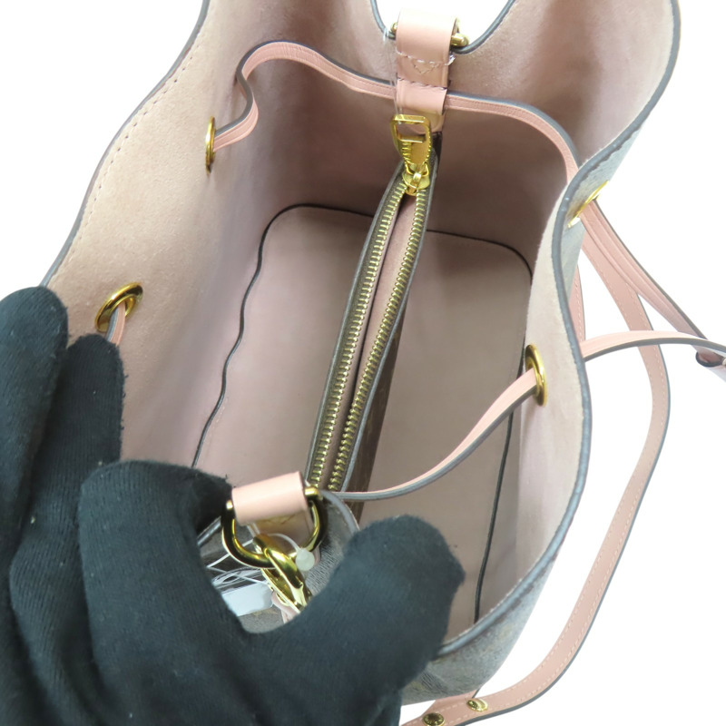 棕色 原花帆布 NeoNoe MM 水桶包 肩背包【LOUIS VUITTON LV 路易威登】 M44022-4