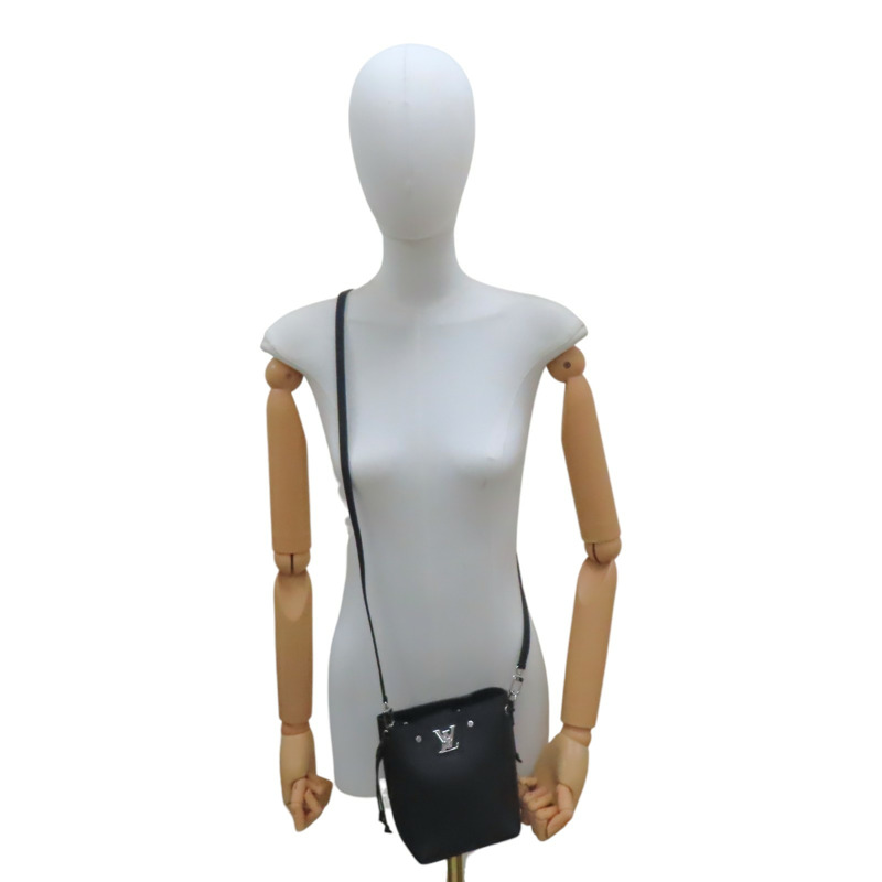 黑色 牛皮 Nano lockme 肩背包【LOUIS VUITTON LV 路易威登】 M68709-7