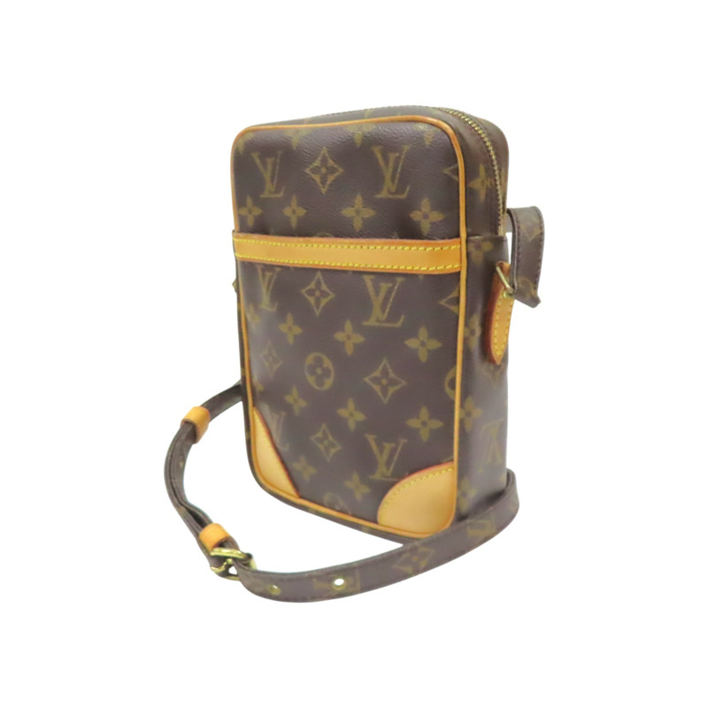 棕色 原花帆布 Danube 肩背包【LOUIS VUITTON LV 路易威登】 M45266-1