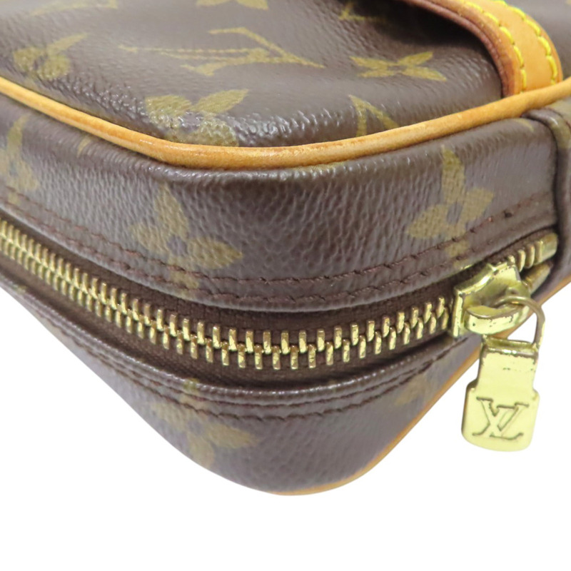 棕色 原花帆布 Danube 肩背包【LOUIS VUITTON LV 路易威登】 M45266-8