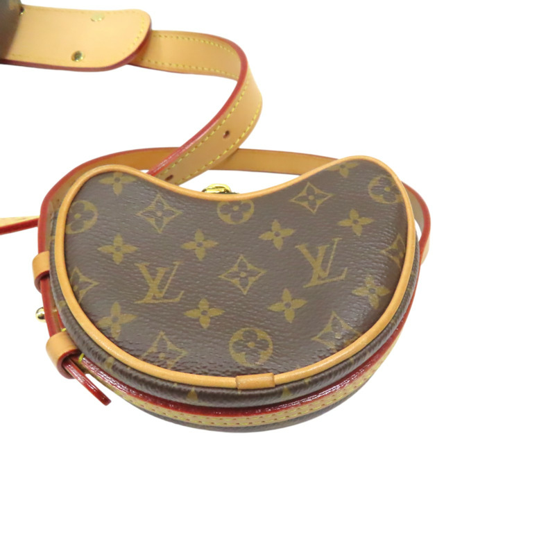 棕色 原花帆布 Croissant MM 肩背包【LOUIS VUITTON LV 路易威登】 M46828-17