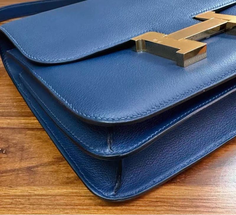 HERMES/愛馬仕鴨子藍金扣constance 康康24-5
