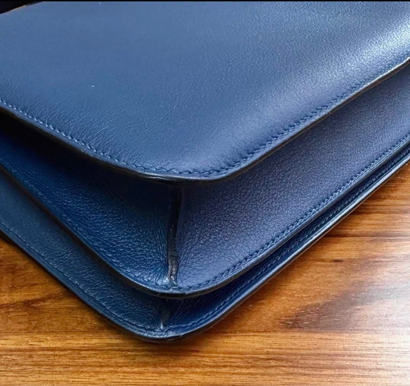 HERMES/愛馬仕鴨子藍金扣constance 康康24-7