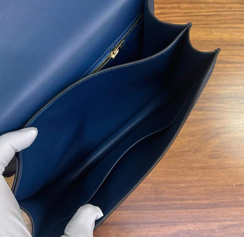 HERMES/愛馬仕鴨子藍金扣constance 康康24-15