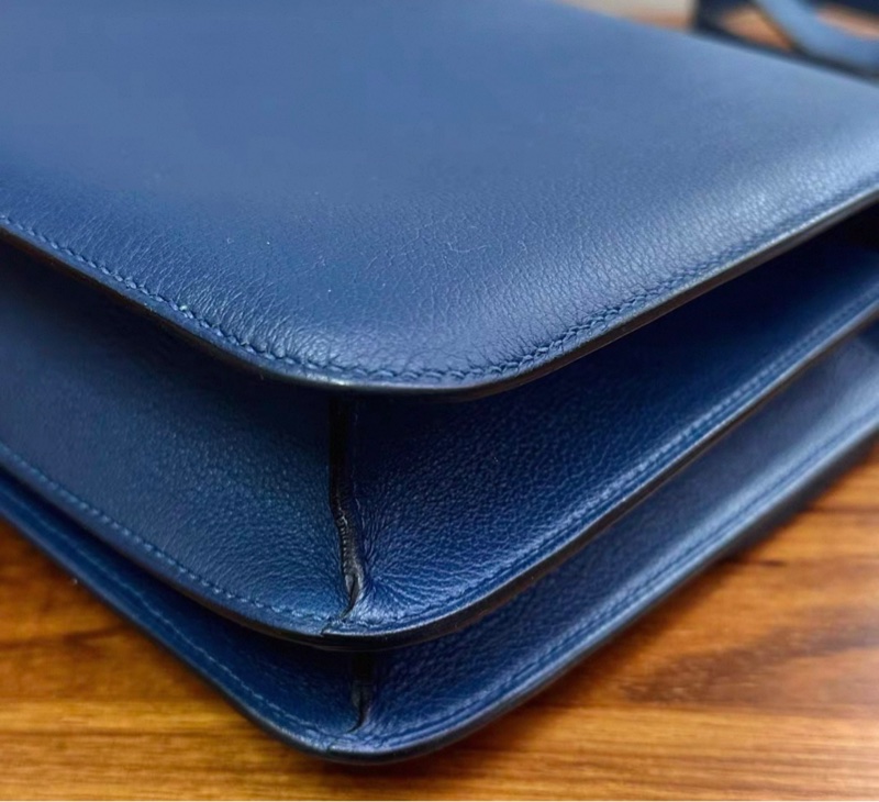 HERMES/愛馬仕鴨子藍金扣constance 康康24-18