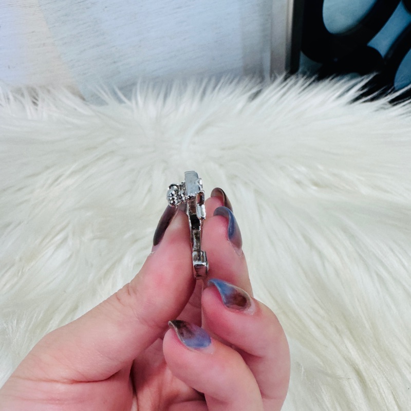 Chanel 銀色星星水鑽胸針 近全新-3