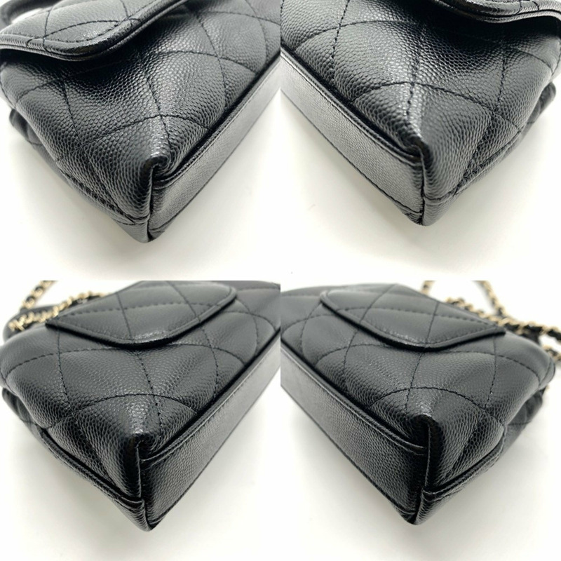 香奈兒 Matelasse Coco Handle Micro Chain Clutch Bag 黑色 AP4245-2