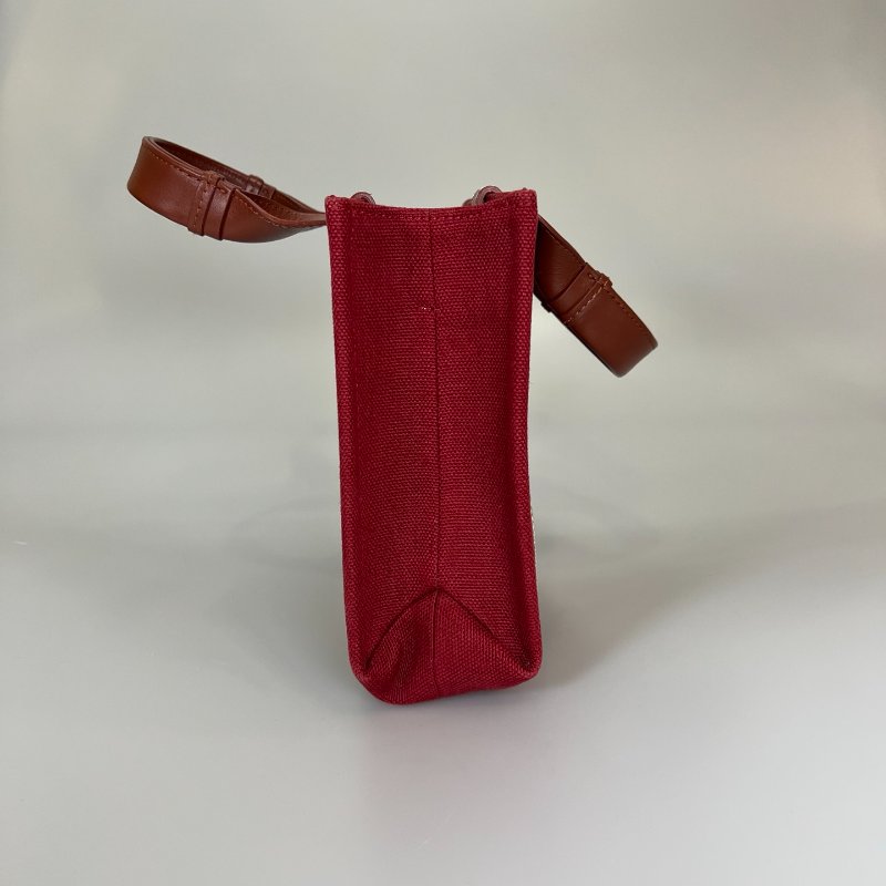 CHLOE 紅帆布WOODY 小號托特包-3