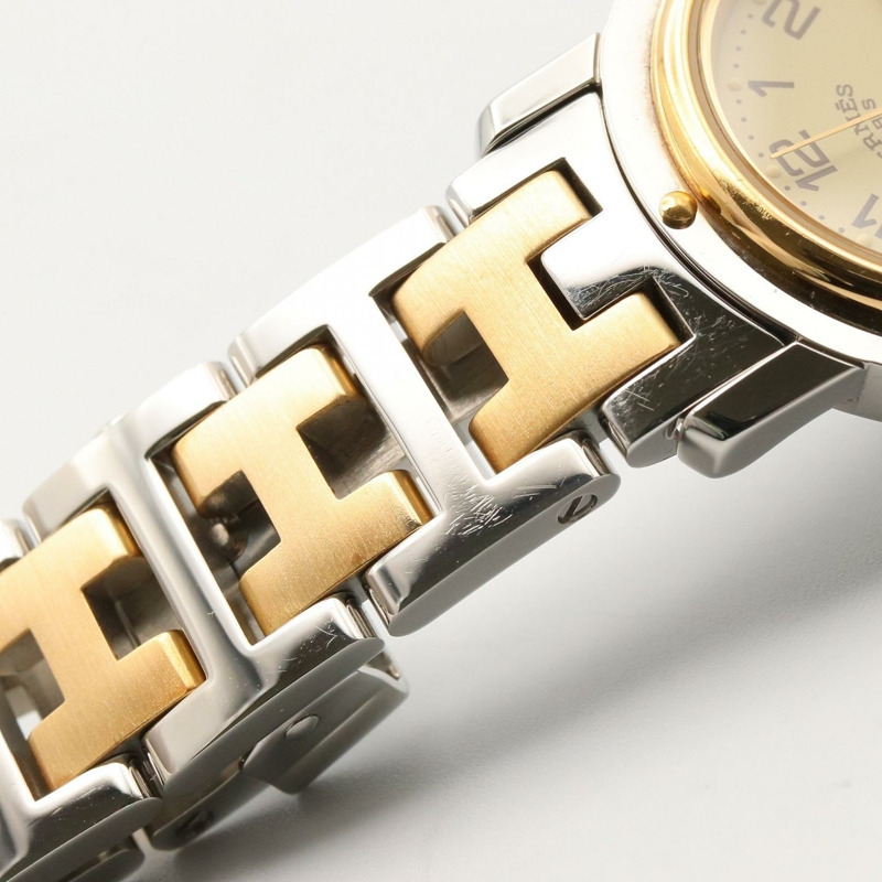 米白色錶盤 鍍金 不鏽鋼 Clipper 腕錶【HERMES 愛馬仕】 CL4.220-11