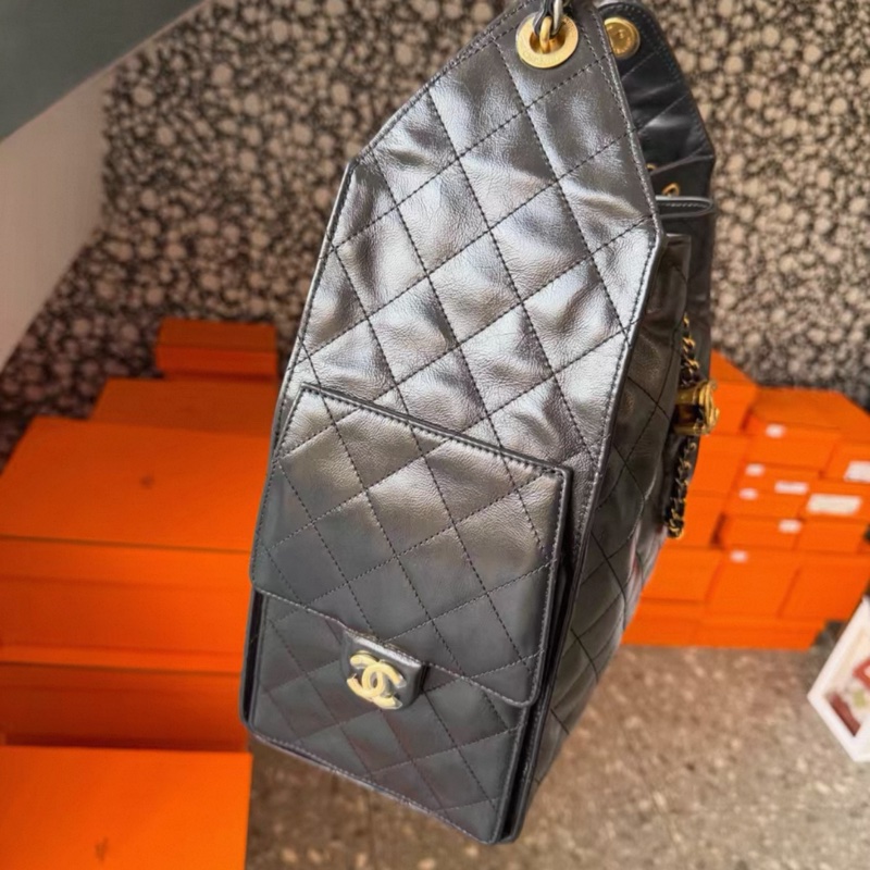 Chanel 25bag 油臘皮鴛鴦扣-1