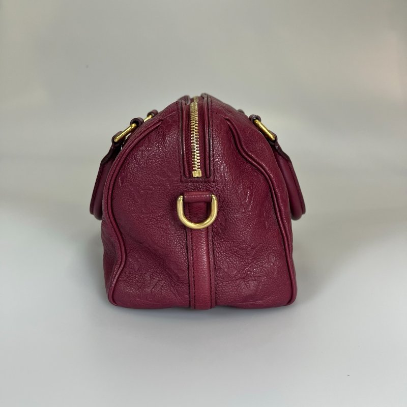 LV M40827 酒紅皮革壓紋SPEEDY25肩背包-2